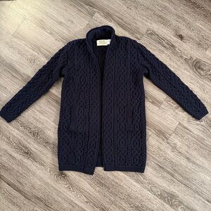 Aran Sweater Market Ladies Plated A‎ra‎n Cable Knit‎ Coat